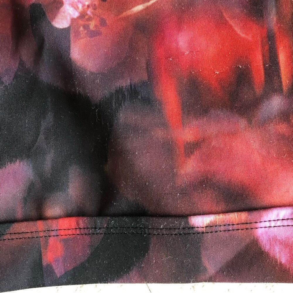 Bebe Red and Black Floral Scuba Dress - Picture 2 of 15